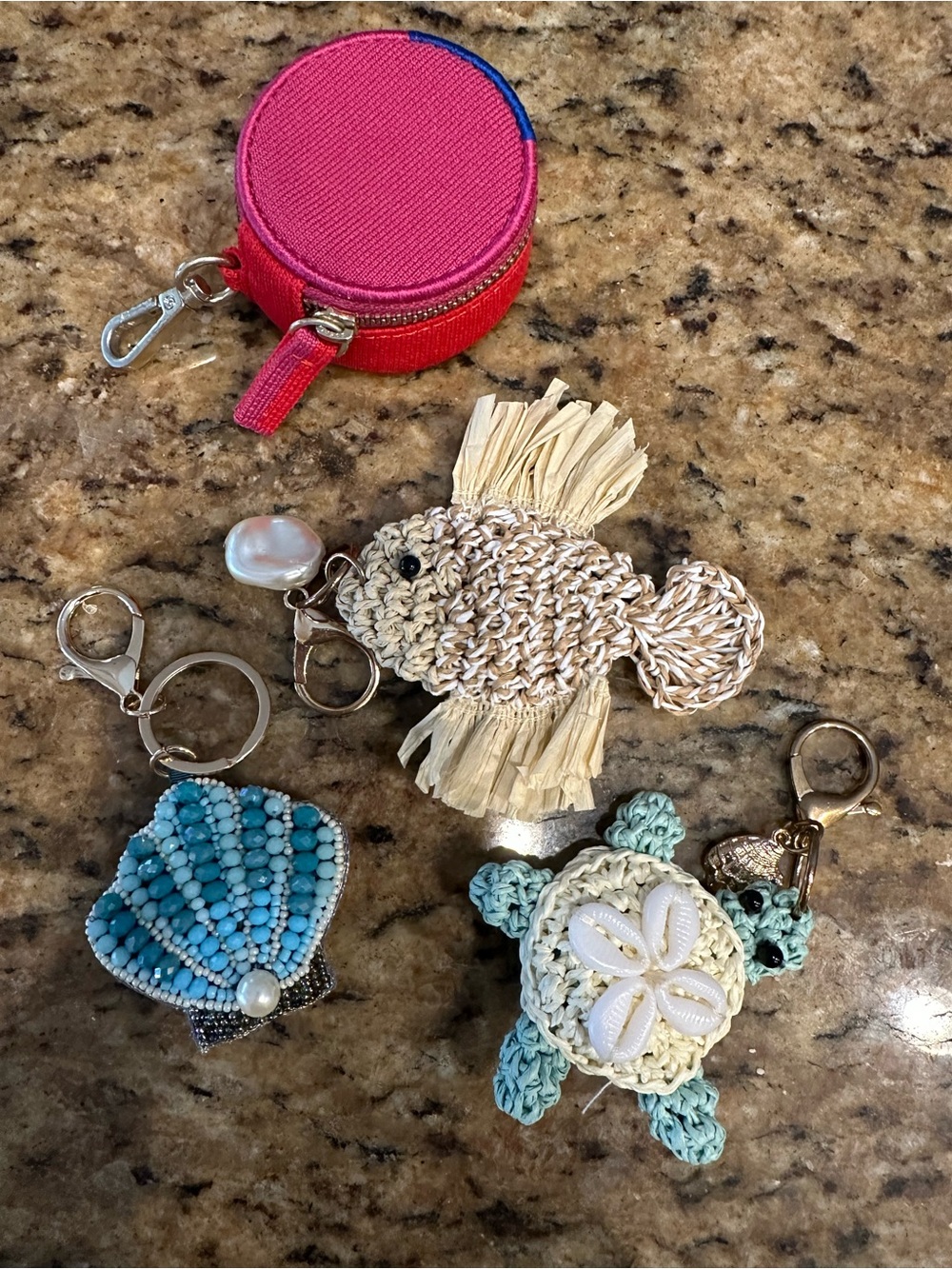 ASSORTED KEY RINGS CHAINS COIN PURSE WOW!!